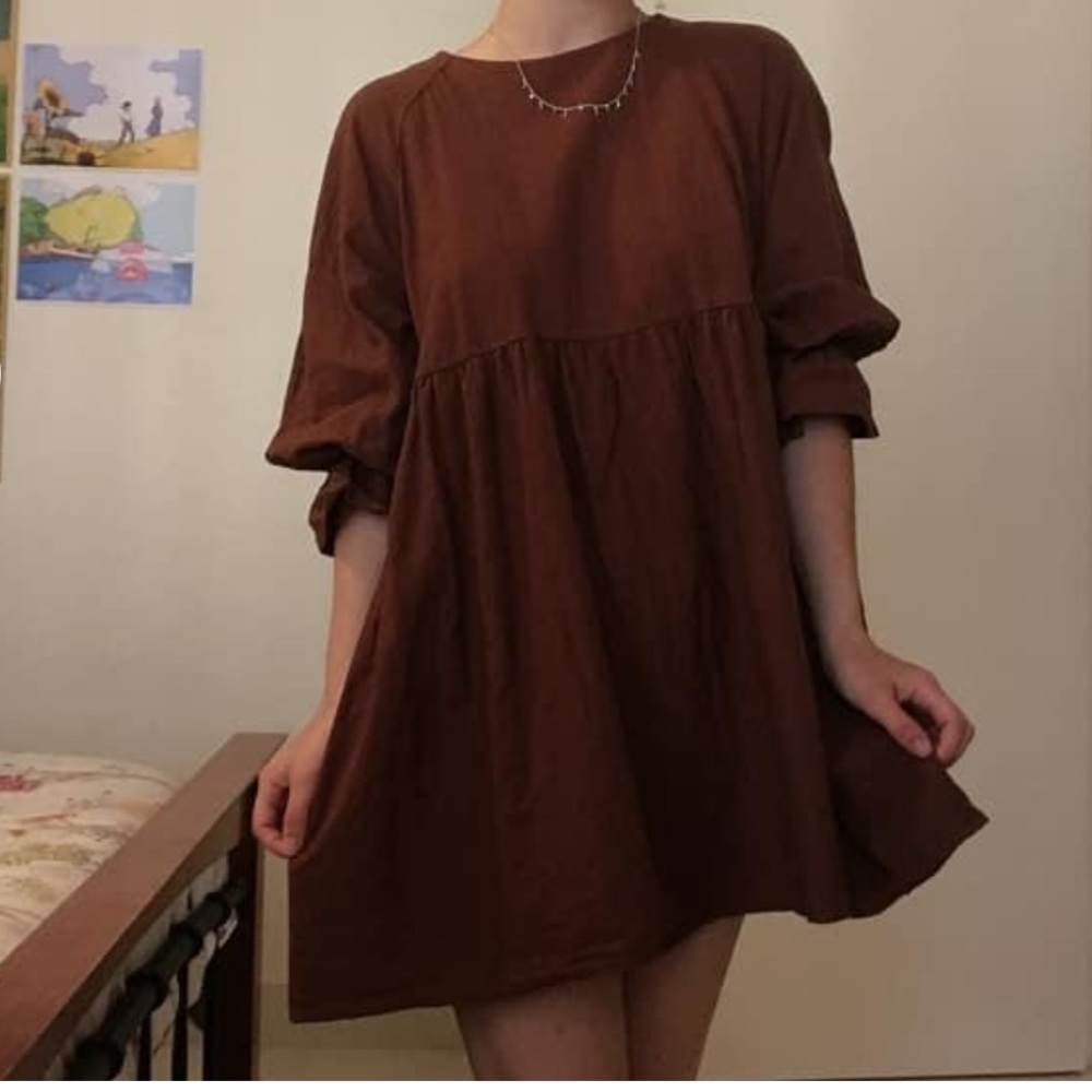 SOLD YesStyle Brown Babydoll Dress